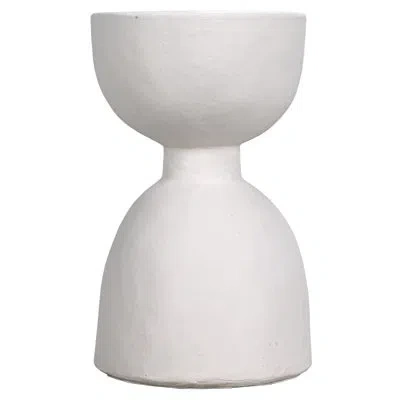 Noir Hourglass Stool White Fiber Cement