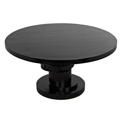 Noir Hugo Pedestal Dining Table In Black