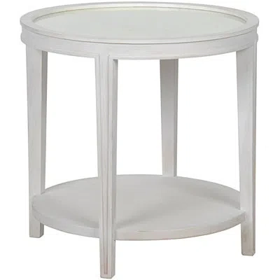 Noir Imperial Tray Top End Table With Storage In White Wash