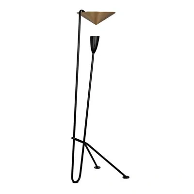 Noir Jetset Floor Lamp In Matte Black