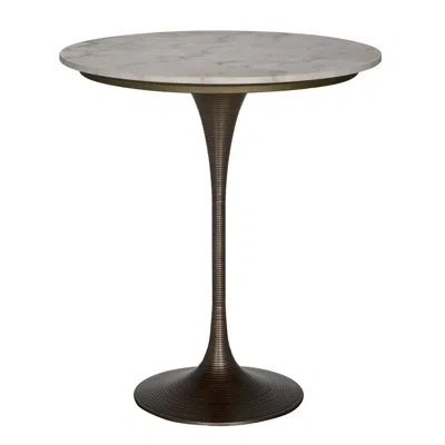 Noir Joni Bar Table, Aged Brass In Bianco Crown