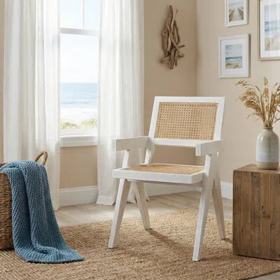 Noir Jude Chair With Caning, White Wash