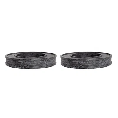 Noir Kafka Marble Tray - Set Of 2 In Black