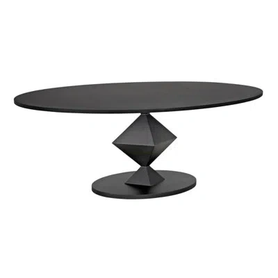 Noir Katana Oval Dining Table In Matte Black