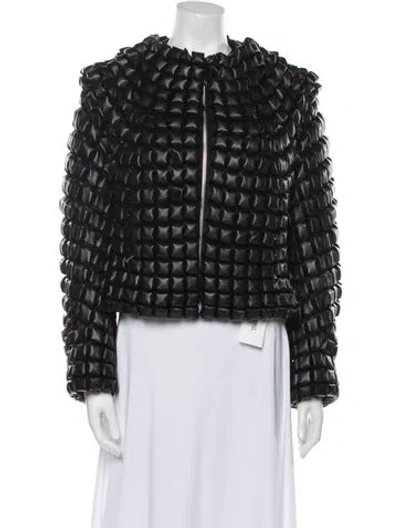 Pre-owned Noir Kei Ninomiya 2015 Faux Leather Evening Jacket In Black