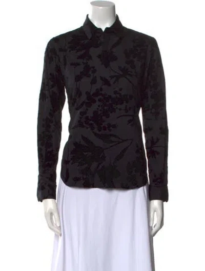 Pre-owned Noir Kei Ninomiya 2016 Floral Print Button-up Top In Black