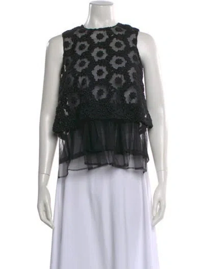 Pre-owned Noir Kei Ninomiya 2017 Mesh Top In Black