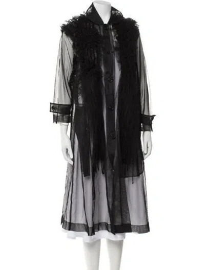 Pre-owned Noir Kei Ninomiya 2019 Mesh Coat In Black