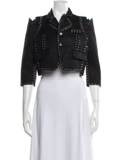 Pre-owned Noir Kei Ninomiya 2019 Striped Evening Jacket In Black