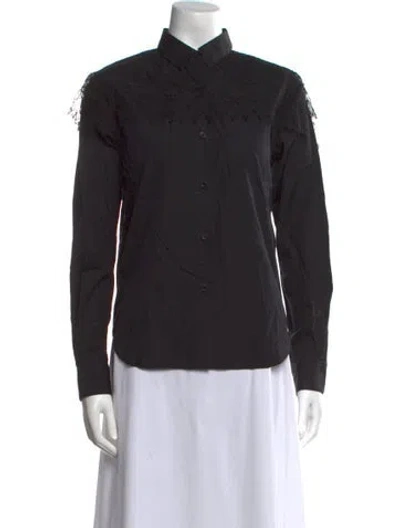 Pre-owned Noir Kei Ninomiya 2020 Long Sleeve Button-up Top In Black