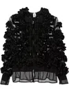 Noir Kei Ninomiya Appliqué Sheer Hooded Jacket In Black