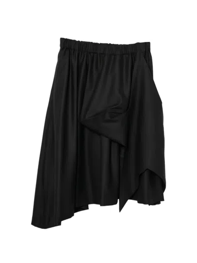 Noir Kei Ninomiya Wool Gabardine Skirt In Black