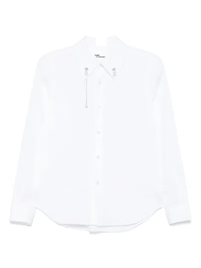 Noir Kei Ninomiya Bead-embellished Shirt In White