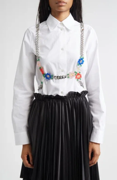 Noir Kei Ninomiya Beaded Chain Harness In Metallic