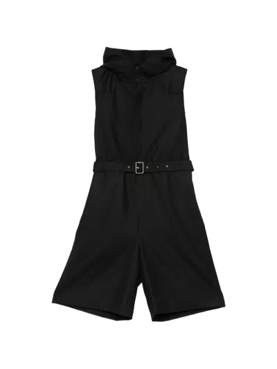 Noir Kei Ninomiya Belted Hooded Playsuit In Black