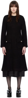 Noir Kei Ninomiya Black Flap Pockets Midi Dress In 1 Black