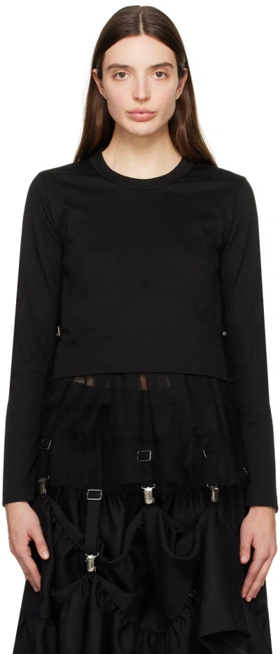 Noir Kei Ninomiya Black Layered Long Sleeve T-shirt In 1 Black