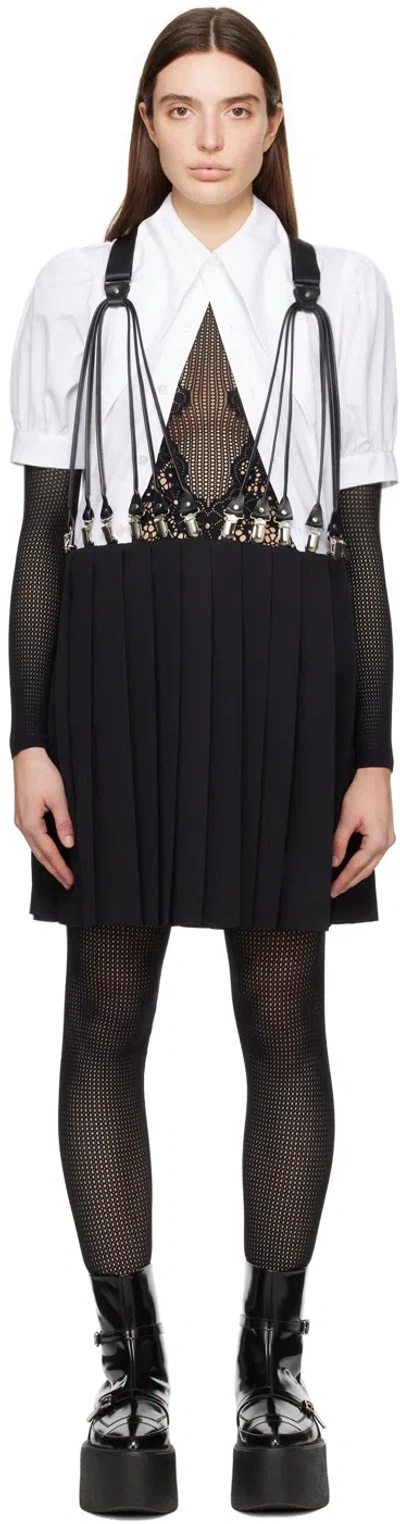 Noir Kei Ninomiya Black Suspender Midi Skirt In 1 Black