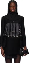 Noir Kei Ninomiya Black Wool Mohair Doeskin Blazer In Black