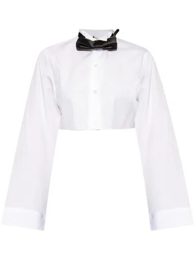 NOIR KEI NINOMIYA BOW-EMBELLISHED COTTON SHIRT