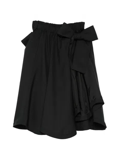 Noir Kei Ninomiya Bow-detail Gathered Skirt In Black