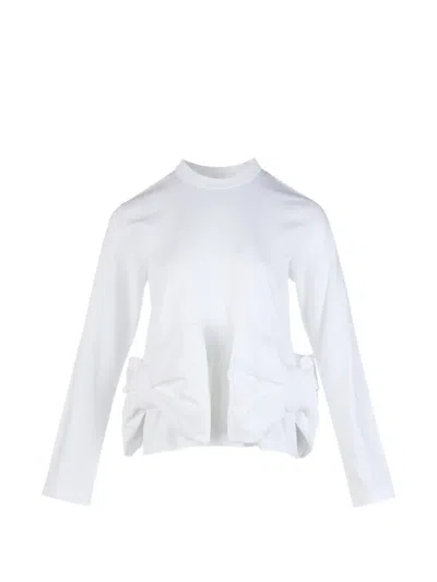 Noir Kei Ninomiya Bow-detail Long-sleeve Blouse In White