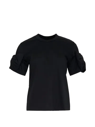 Noir Kei Ninomiya Bow-detail T-shirt In Black