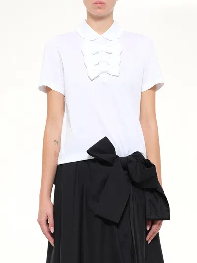 Noir Kei Ninomiya Bowtie T-shirt In White
