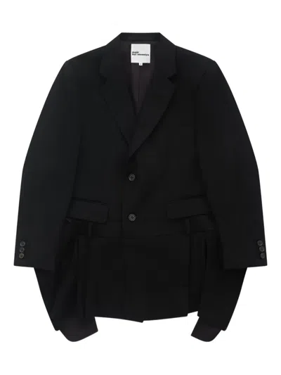 Noir Kei Ninomiya Buttoned Panelled Blazer In Black