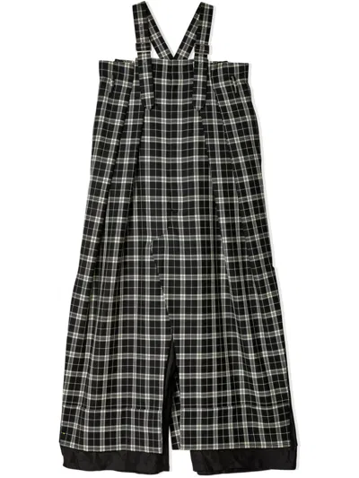 Noir Kei Ninomiya Check Print Overalls In Black