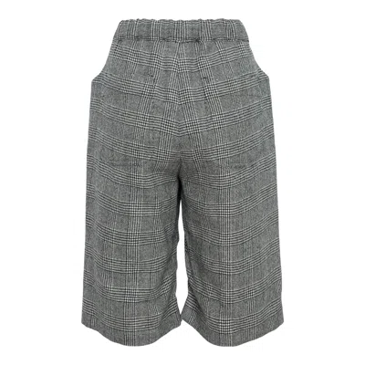 Noir Kei Ninomiya Checkered Pattern Wool Tweed Shorts In Gray