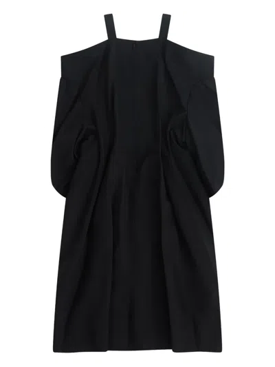 Noir Kei Ninomiya Cold-shoulder Mini Dress In Black