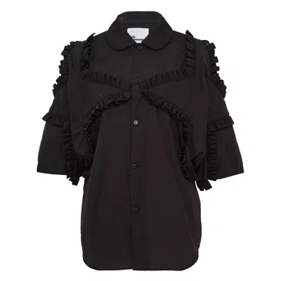 Noir Kei Ninomiya Cotton Broad Blouse In Black