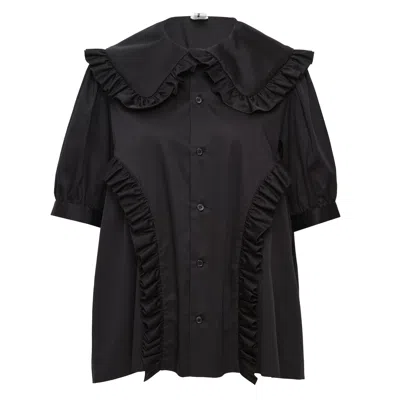 Noir Kei Ninomiya Cotton Broad Blouse In Brown
