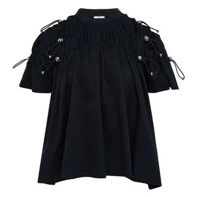 Noir Kei Ninomiya Cotton Ponte T-shirt In Black