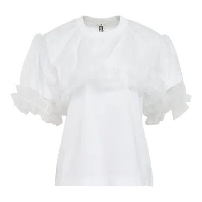 Noir Kei Ninomiya Cotton Ponte X Polyester Tee In White