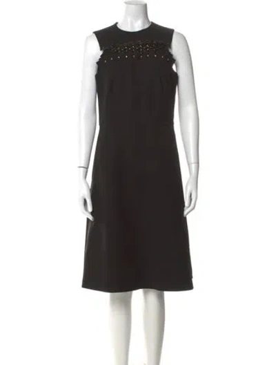 Pre-owned Noir Kei Ninomiya Crew Neck Knee-length Dress In Black