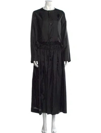 Pre-owned Noir Kei Ninomiya Crew Neck Long Dress In Black