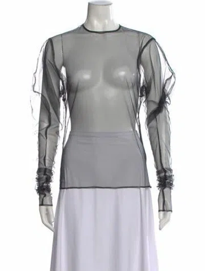 Pre-owned Noir Kei Ninomiya Crew Neck Long Sleeve Top In Black