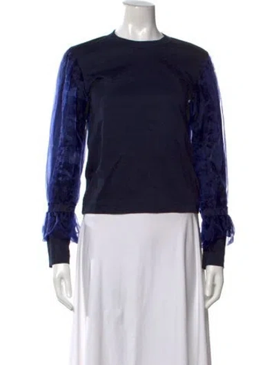 Pre-owned Noir Kei Ninomiya Crew Neck Long Sleeve Top In Blue