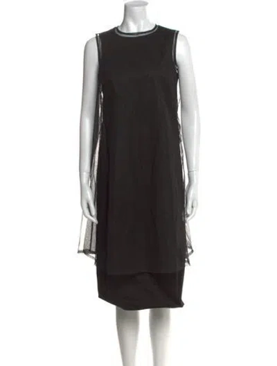 Pre-owned Noir Kei Ninomiya Crew Neck Midi Length Dress In Black