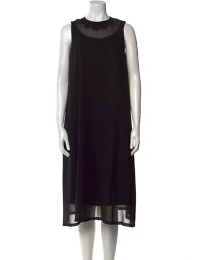 Pre-owned Noir Kei Ninomiya Crew Neck Midi Length Dress In Black