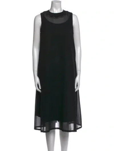 Pre-owned Noir Kei Ninomiya Crew Neck Midi Length Dress W/ Tags In Black