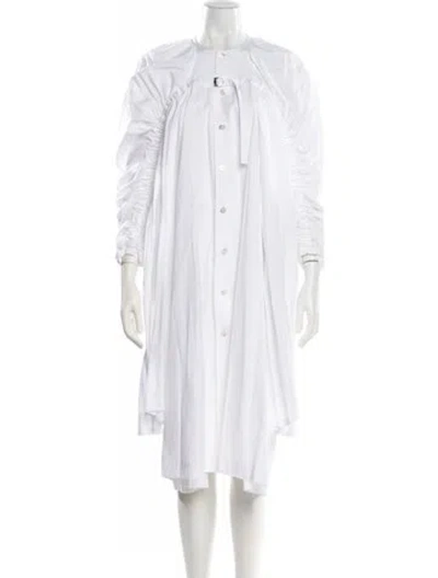 Pre-owned Noir Kei Ninomiya Crew Neck Midi Length Dress In White