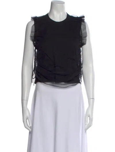 Pre-owned Noir Kei Ninomiya Crew Neck Sleeveless Top In Black