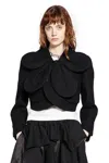 Noir Kei Ninomiya Cropped Petal Wool Jacket In Black