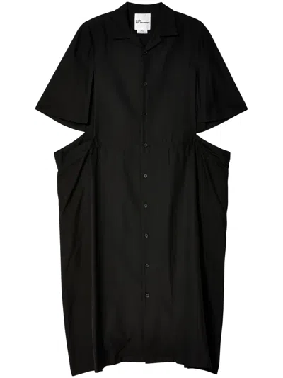 Noir Kei Ninomiya Cut-out Cotton Shirtdress In Black