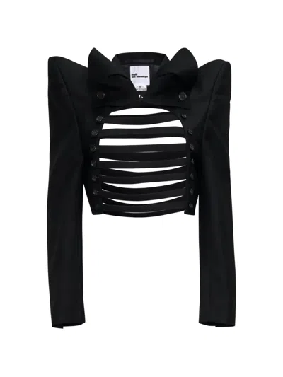 Noir Kei Ninomiya Cut-out Strap-detail Jacket In Yellow