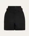 Noir Kei Ninomiya Deconstructed Layered Wool Shorts In Black