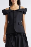 Noir Kei Ninomiya Deconstructed Wool Gabardine Jacket In Black
